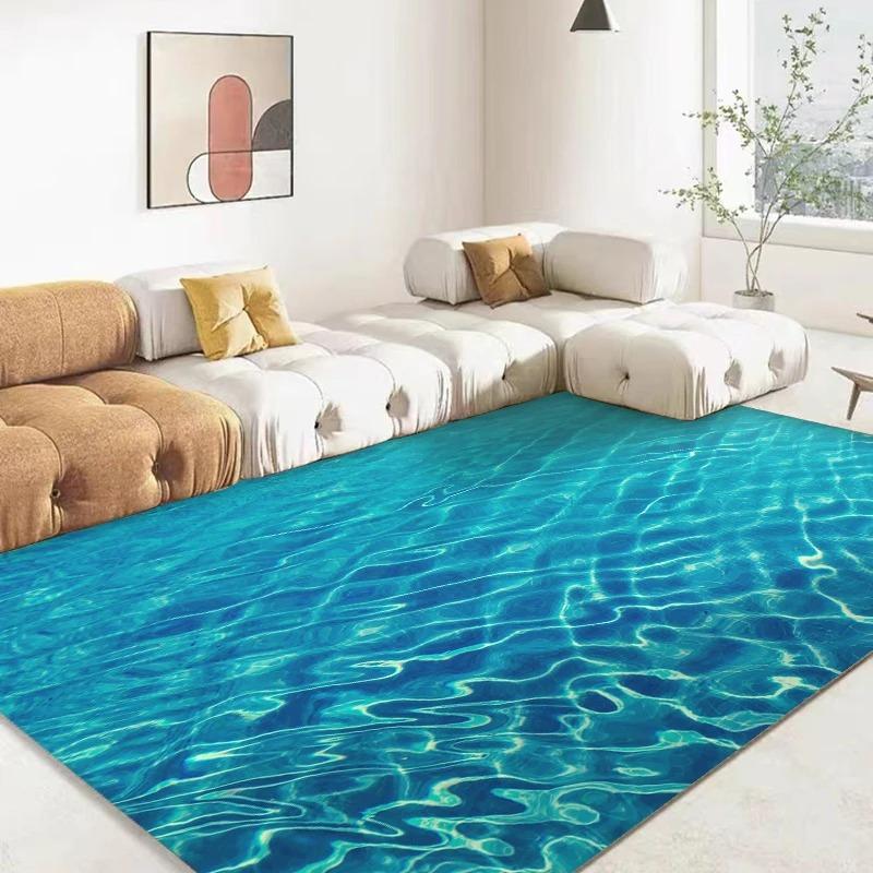 3D коврик с изображением океана и морской воды для гостиной, декор пола в доме, коврики для детских игр в гостиной, декоративные коврики для спальни.