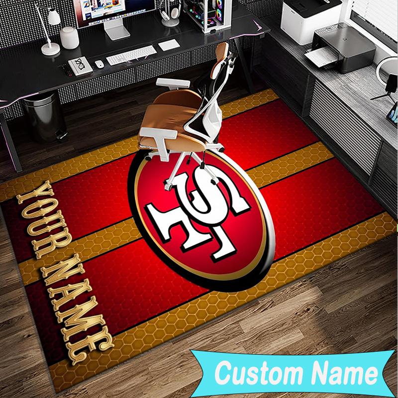Custom Name Rug Faithful 49ers football Area Rug Suitable for Indoor And Outdoor,Carpets for Homes, Offices,Living Rooms,Home Decor,Christmas Gift