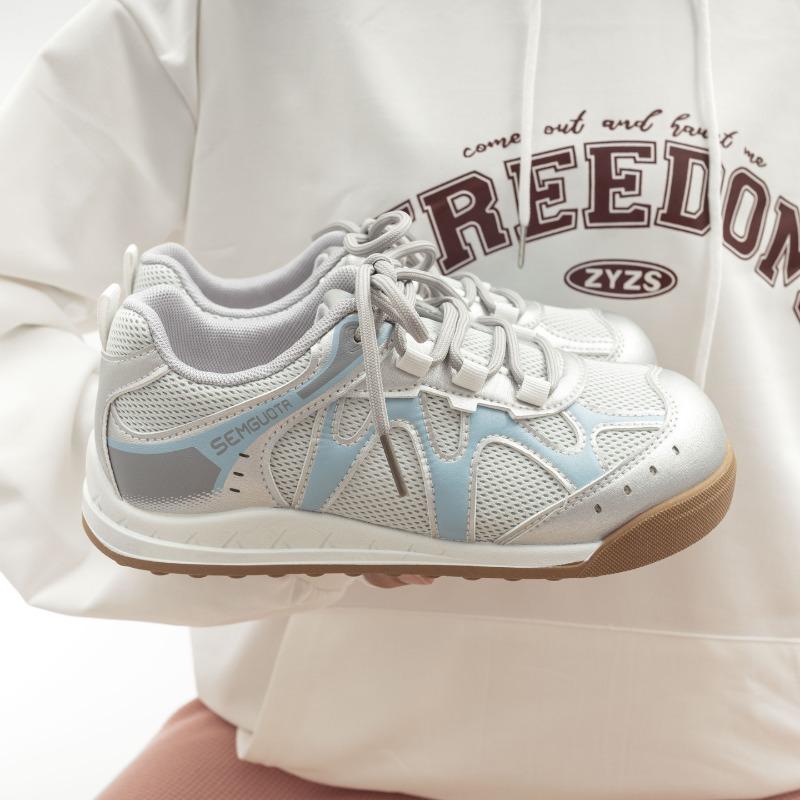 Mesh White Shoes Thick Sole Lightweight Women's Shoes Comfortable Breathable Casual Shoes Fashionable Sports Shoes