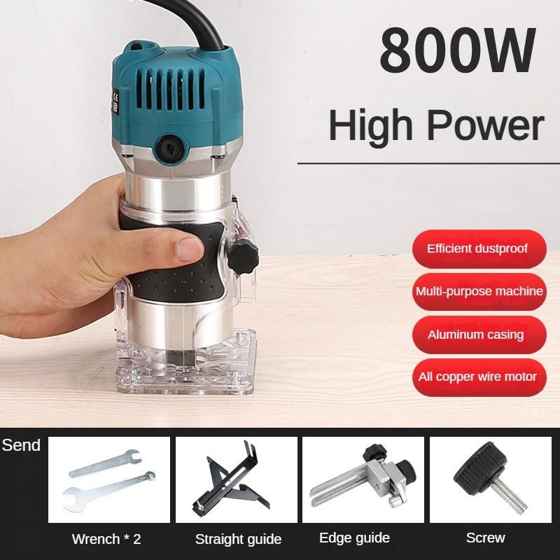 800W Small Portable Slotting Machine Handheld Woodworking Carving Power Tool High Power Electric Edge Trimmer