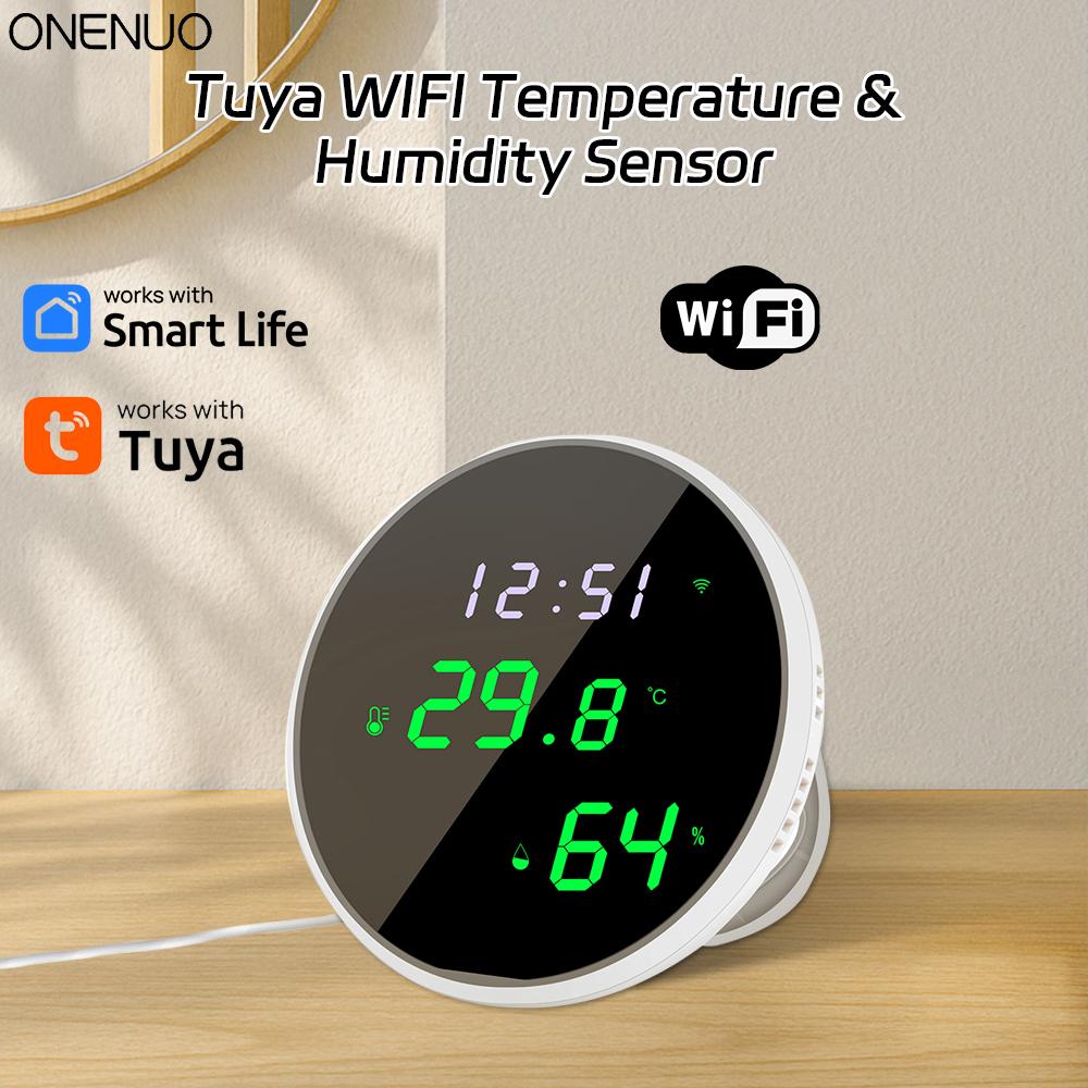 Tuya WiFi Temperature Humidity Sensor Smart Indoor Hygrometer Thermometer With LED Display Backlight Support Google Home Alexa