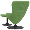 Egg Chair with Footstool Light Green Velvet