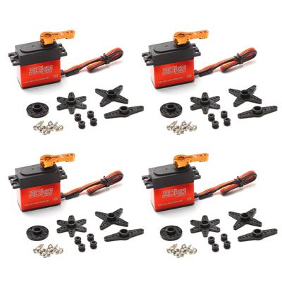 Цифровой сервопривод, 20 кг, высокий крутящий момент, 4 шт., 180 градусов, сервопривод из нержавеющей стали для радиоуправляемых автомобилей в масштабе 1/8, 1/10, 1/12