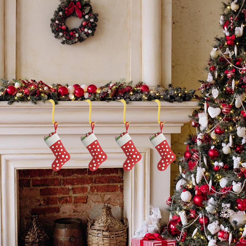 Christmas Stocking Holders Hooks Metal Fireplace Stocking Hanger Multi-Use Stocking Pendant Hooks for Home Xmas Party Decor