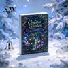 Holiday Gift for Magic Lovers Fantasy Advent Calendar Box with 24 Mini Acrylic 2D Ornaments, Christmas Countdown Kids Desktop Micro Landscape