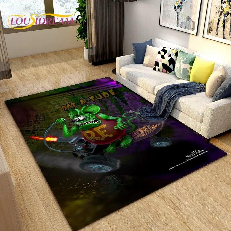 Забавный коврик с рисунком крысы Финка, ковер для гостиной, спальни, гаража, дивана, коврик для украшения, детский нескользящий напольный коврик