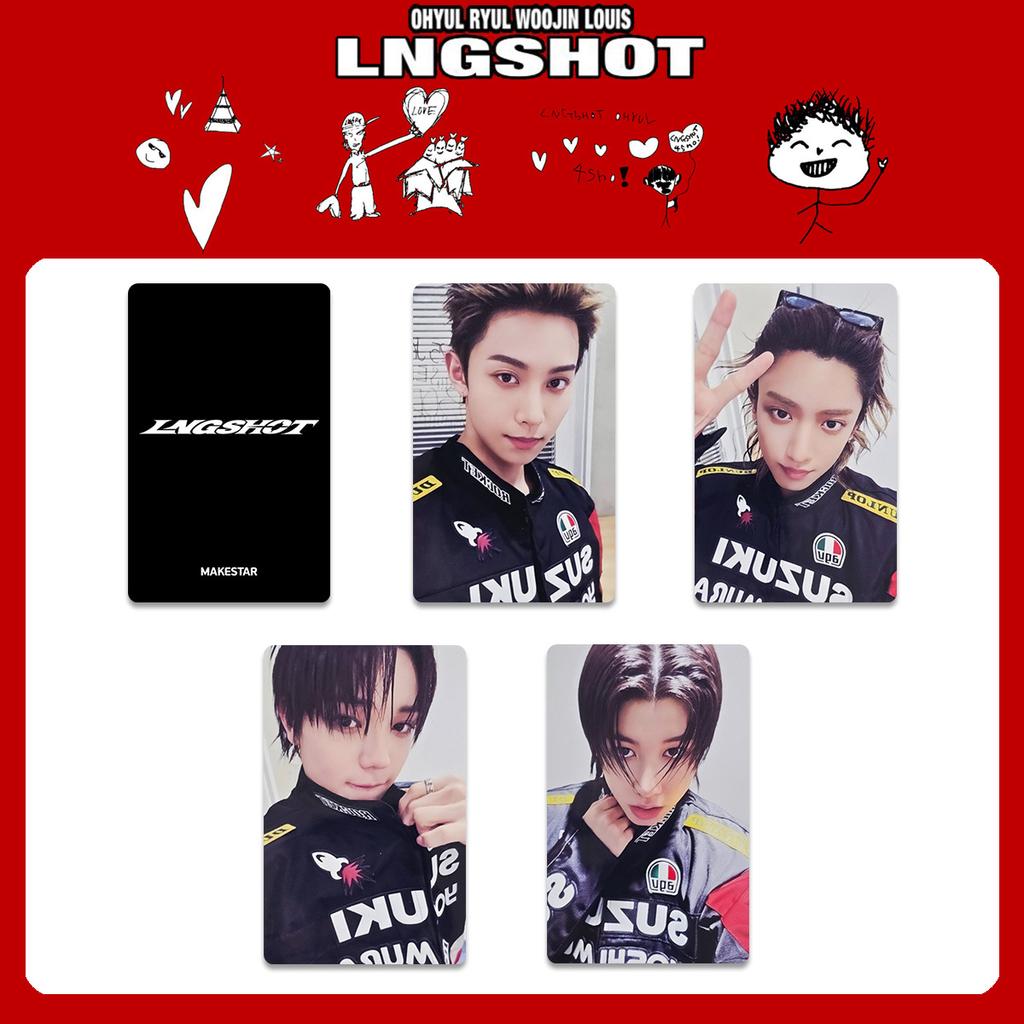 4 шт. LNGSHOT 1-й альбом SHOT CALLERS K4 Специальная карта POP-UP Магазин WVS Открытка RYUL WOOJIN LOUIS OHYUL Фанаты Яркие Карточки