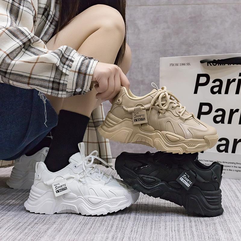 Dad Shoes Women's Spring and Autumn New Women's Shoes All-match Thick-soled White Sneakers Fashion Casual Shoes