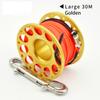 15M/30M Катушка для дайвинга из алюминиевого сплава Finger Reel с двойным крючком из нержавеющей стали Оборудование для пещерного дайвинга