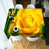 Red And Yellow Rose Flower Pattern Dustproof Washable Cloth Rectangular And Round Table Cloth