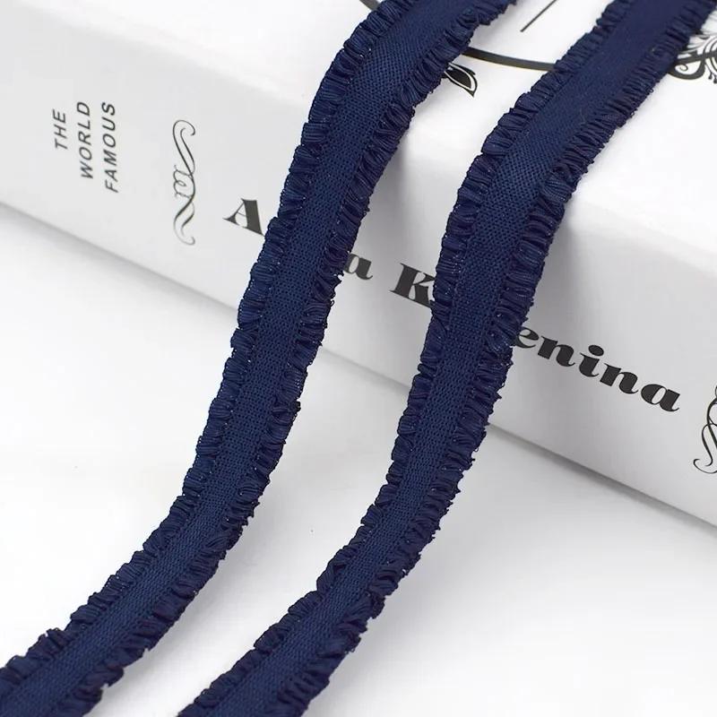 5/10 ярдов Meetee 12 мм эластичная лента с оборками, красочная плиссированная эластичная кружевная отделка, лента для головного убора, DIY швейные аксессуары для одежды