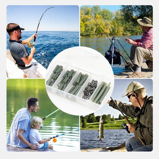 40 шт./компл. набор принадлежностей для ловли карпа с ящиком для хранения портативные металлические вертлюги мягкие трубки рукава комплект снастей для ловли карпа