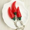 3Pcs Fashion Unisex Resin Red Chili Key Chain Key Ring for Bags Accessories