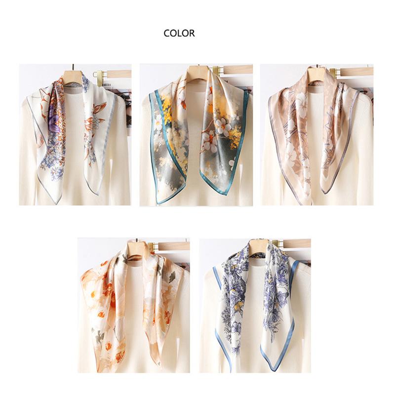 68*68cm 100% Mulberry Silk Scarf Luxury Printed Square Shawl Elegant Lightweight Soft Fashion Accessory Premium Gift for Women Chic