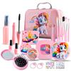 New Unicorn Pink Make-up Box Girls Make-up Set Fun Play House Toys For Children Eyeshadow Lipstick Princess Make-up Toy Gifts