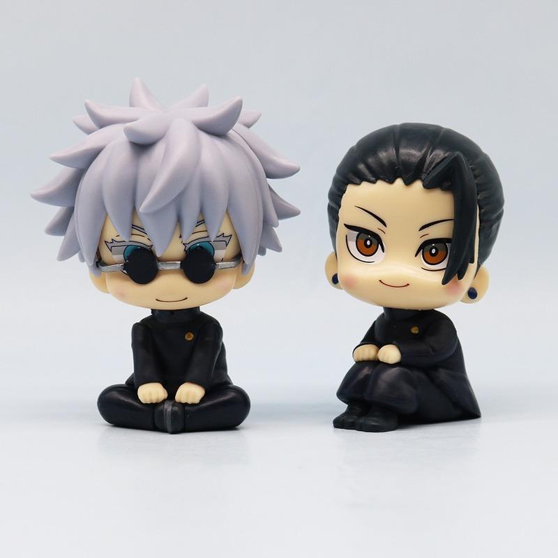Фигурки Jujutsu Kaisen в стиле чиби. Милый Юдзи Итадори, Годзё Сатору. ПВХ фигурки действия. Аниме фигурка, модель, игрушки, коллекционная кукла, подарок.