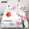 Пододеяльник с изображением сакуры в Японии, комплект постельного белья с изображением японской вишни 3D для детей и девочек, мягкий пододеяльник из микрофибры с застежкой-молнией C