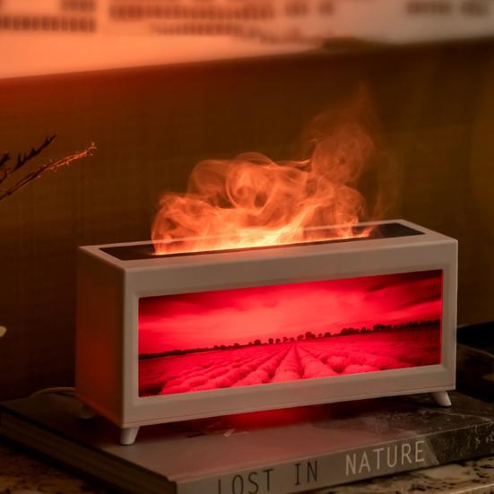 Ароматерапевтический увлажнитель воздуха, диффузор эфирных масел с функцией таймера и пультом дистанционного управления, малошумный камин для ароматерапии