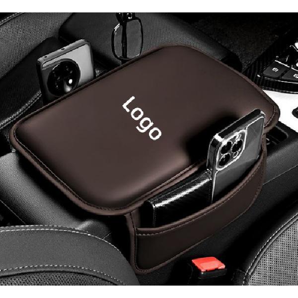 Car Armrest Cushion Cover Center Console Box Pad Mat with Pocket For BMW Leather
