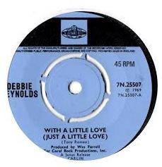 7-дюймовая пластинка DEBBIE REYNOLDS - With A Little Love (Всего лишь немного L 7N25507 Pye Internation 1970 Великобритания Соул/Фанк Б/у