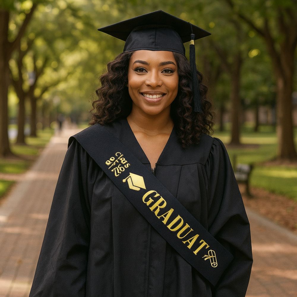 Class of 2026 Graduation Sash Belts Black White Bachelor Sash Etiquette Belt Graduation Party