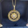 Hot Sale Compass Sun Round Pendant 925 Silver Plated Moissanite Necklace DIY Jewelry Bracelet Making