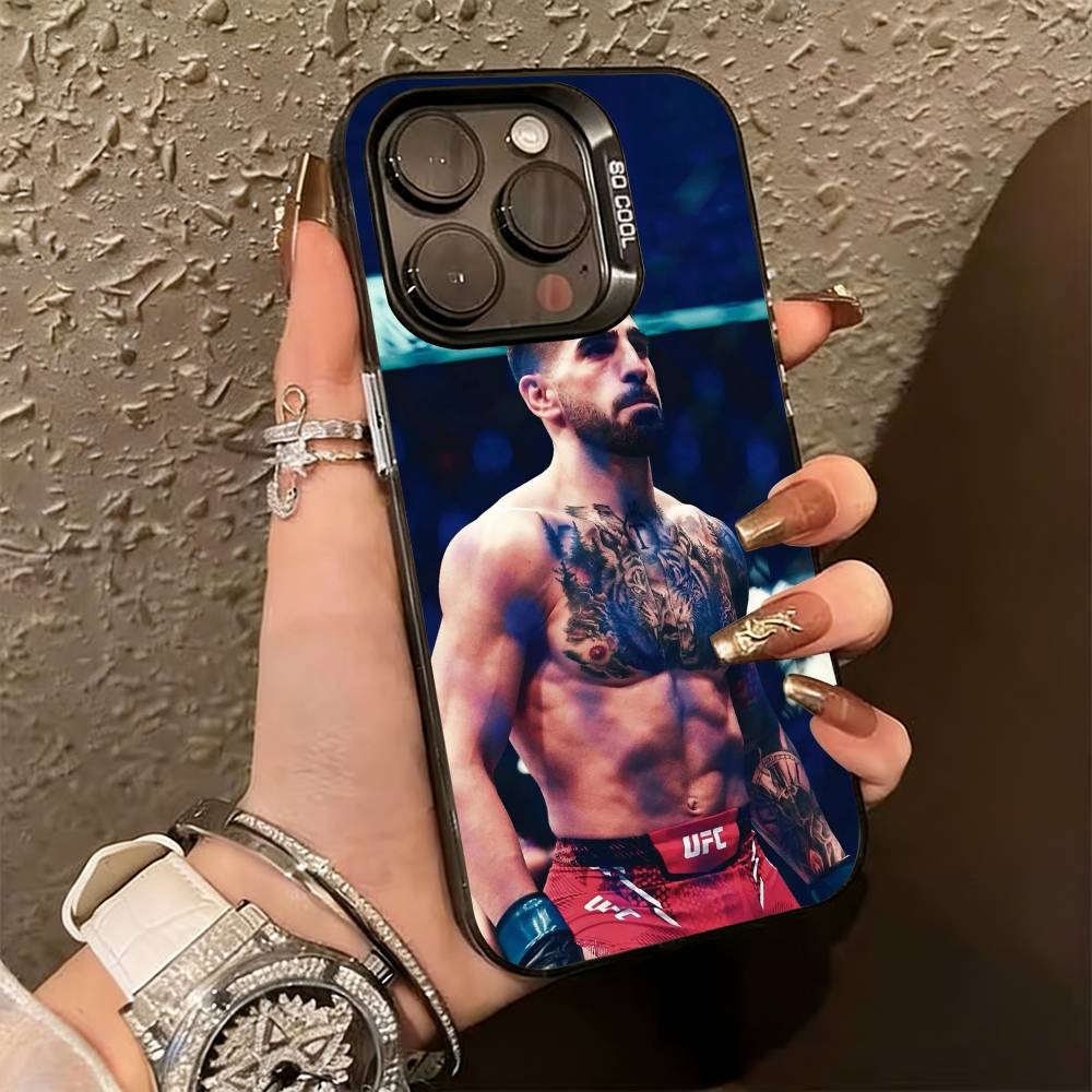 Чехол для телефона C-Champion Ilia T-Topuria для iPhone 17,16,15,14,13,12,11 Plus,Pro Max,XS,Красочный серебристый чехол для телефона Funda Cover