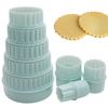 8Pcs/Set Cookie Cutters Plastic Cupcake Round Biscuit Cutters Light Green Wave Doublesided Cookie Tool DIY Cookie Dough Cutters