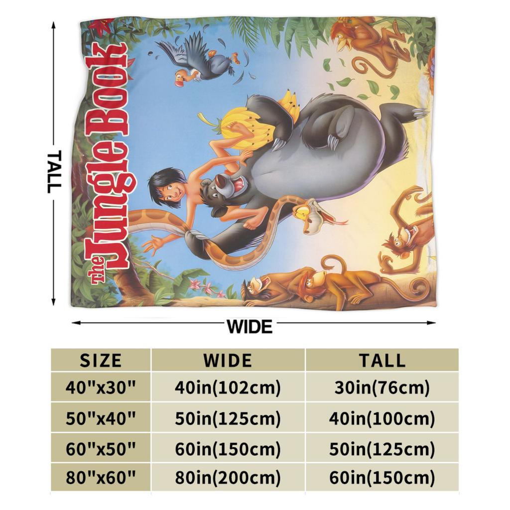 The Jungle Book Blankets Soft Warm Print Plush Throw Blanket For Outdoor Airplane Travel Flannel Bedspread Bed Cover