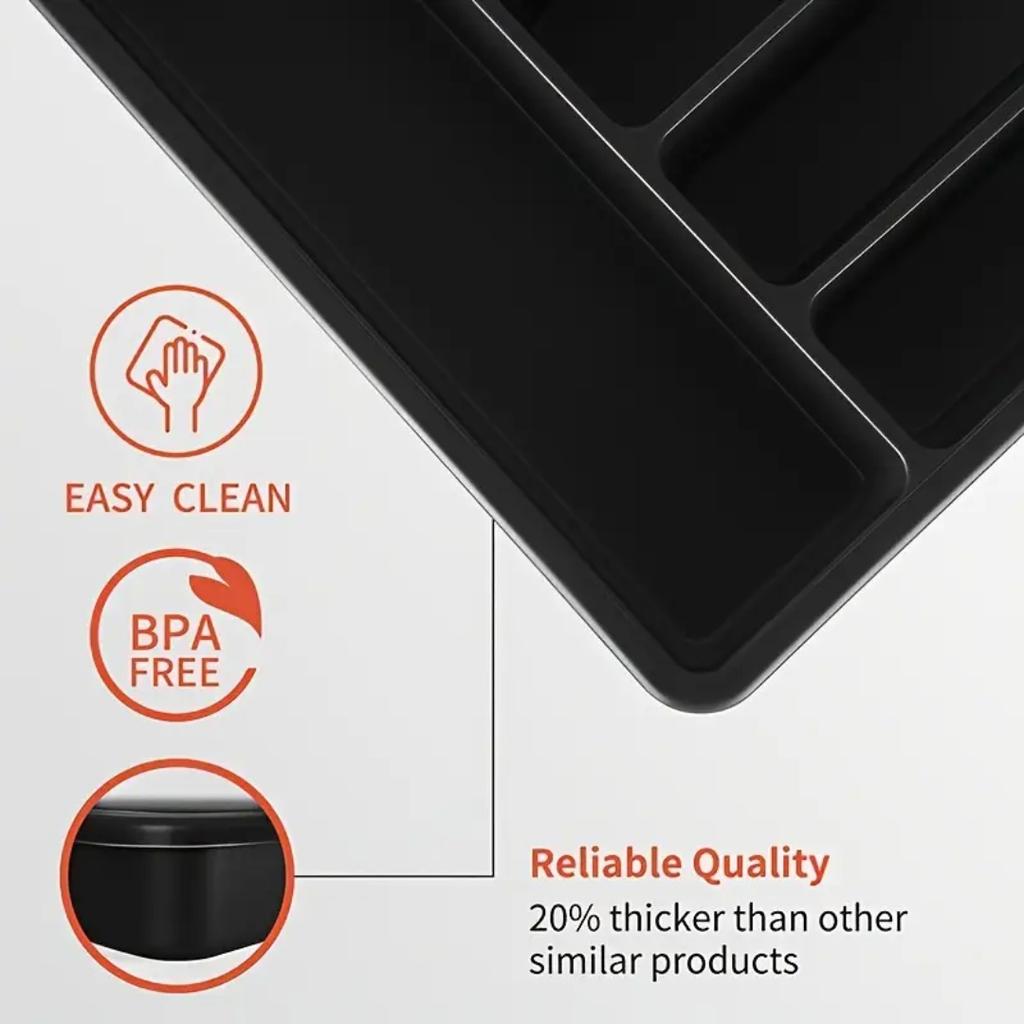 1 шт. Серебряный ящик-органайзер для выдвижных ящиков, расширяемый поднос для кухонных принадлежностей, регулируемая пластиковая полка-органайзер для ложек, вилок и ножей