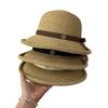 New dome straw bucket hat women's summer seaside vacation sunshade straw hat French top hat sun protection hat