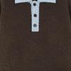 We11done 25 Autumn Winter Brushed Color Block Knit Polo Shirt Men tops Brown WD-KT3-25-677-M-BR