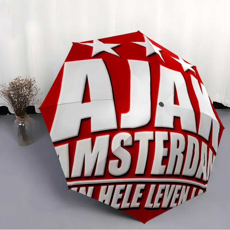 Printed AFC Ajax Printed Folding Umbrella,Outdoor,Leisure,And Travel Umbrella,Durable Umbrella Fabric,Birthday And Holiday Gift