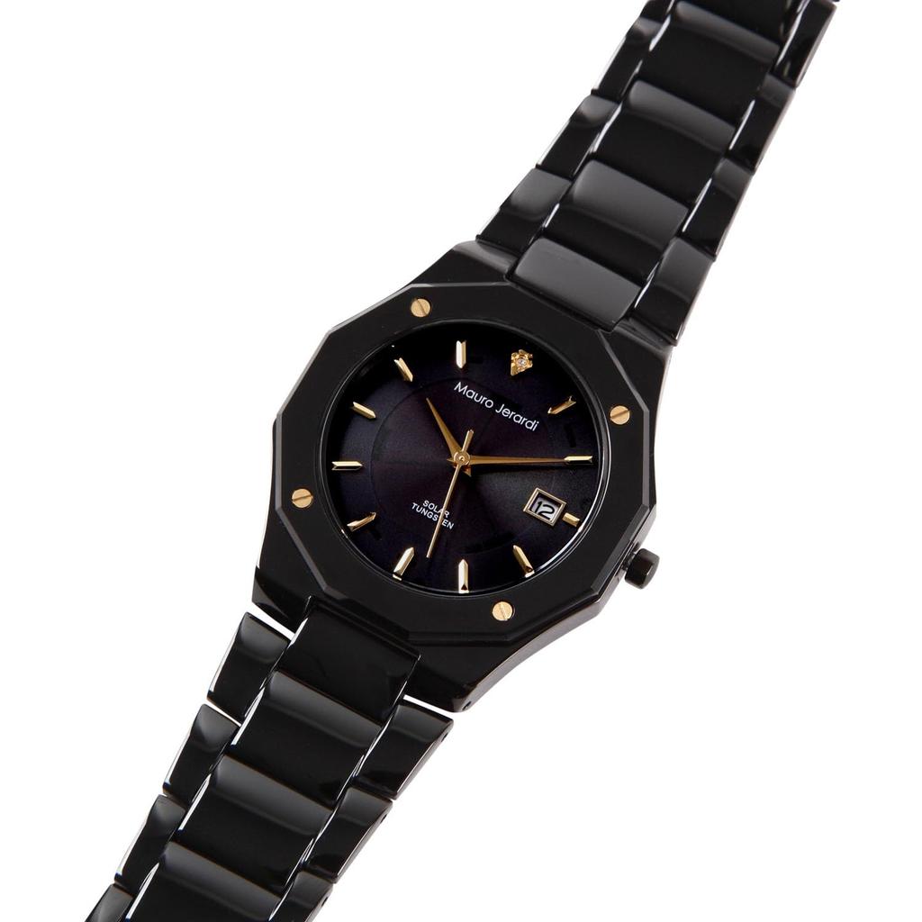 Солнечные часы 3 ATM Водонепроницаемость браслет из нержавеющей стали полностью черный [Mauro Gerardi] MJ032-6 мужские
