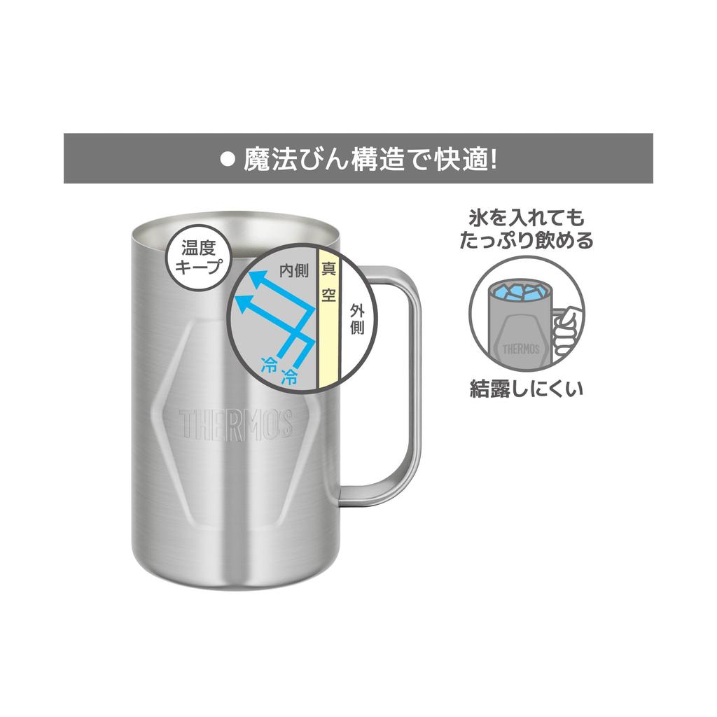 Thermos Вакуумная изоляция Пивная Нержавеющая Сталь Посудомоечная Машина Сохраняет Напитки Горячими или S2 Кружка, 600 мл, Сталь, Безопасная, Термо-подобная Конструкция, Холодная, JDK-601