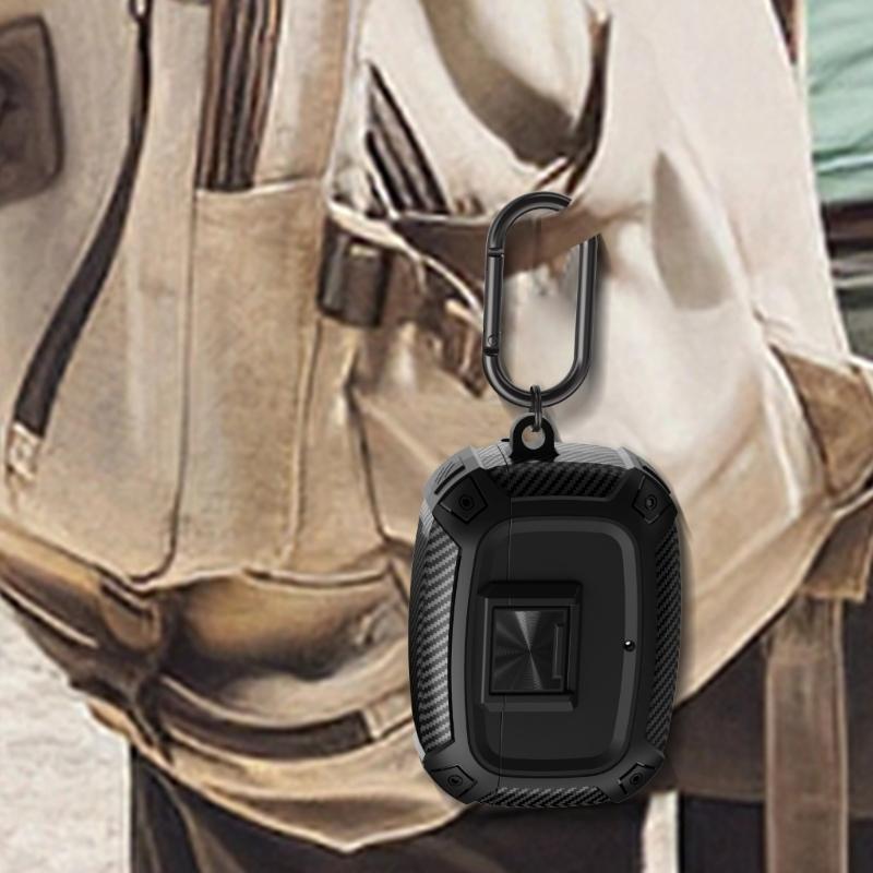 Shockproof Protective Case for Studio Buds/+ Earbuds Shell Guard with Secure Lock Design and Carabiner Keychain