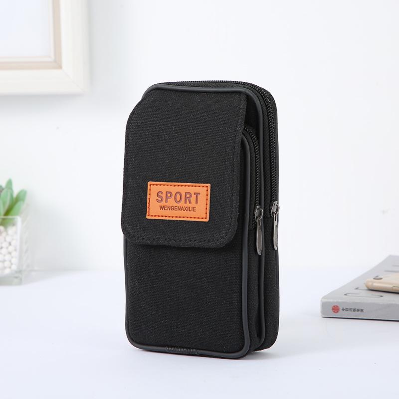New Canvas Multifunctional Cell Phone Waist Bag - Fashionable, Durable, and Wearable