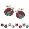 1 Pair Christmas Cufflinks Shirt Cufflinks Cuff Button Alloy Jewelry Men's Fashion Business Party
