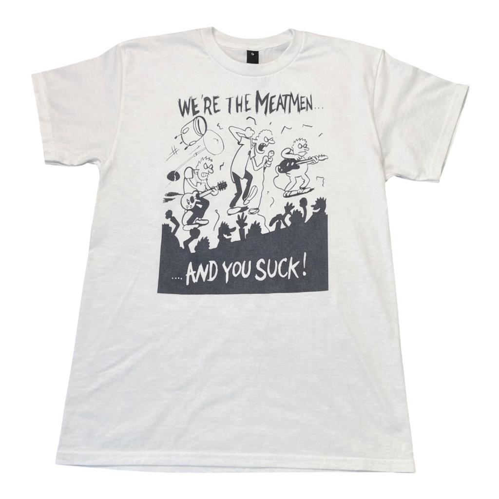 The Meatmen And You Suck White Graphic Band T-Shirt Mens Hardcore Punk Tee Unisex T-Shirt