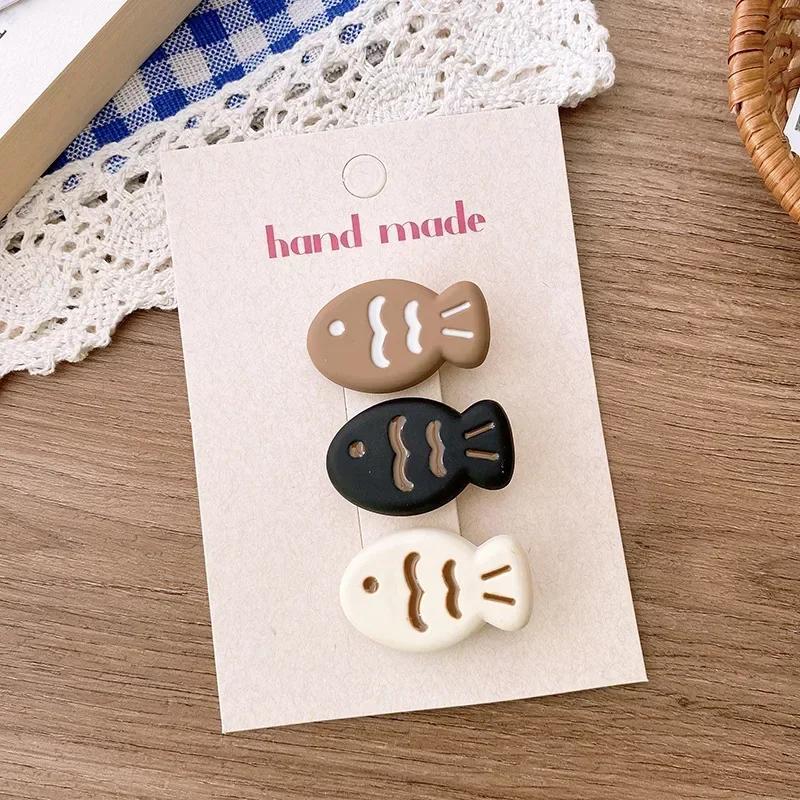 3 шт. милые мультяшные маленькие рыбки-заколки для волос в корейском стиле милые девушки 2000 года красочные мини-заколки для волос аксессуары для волос