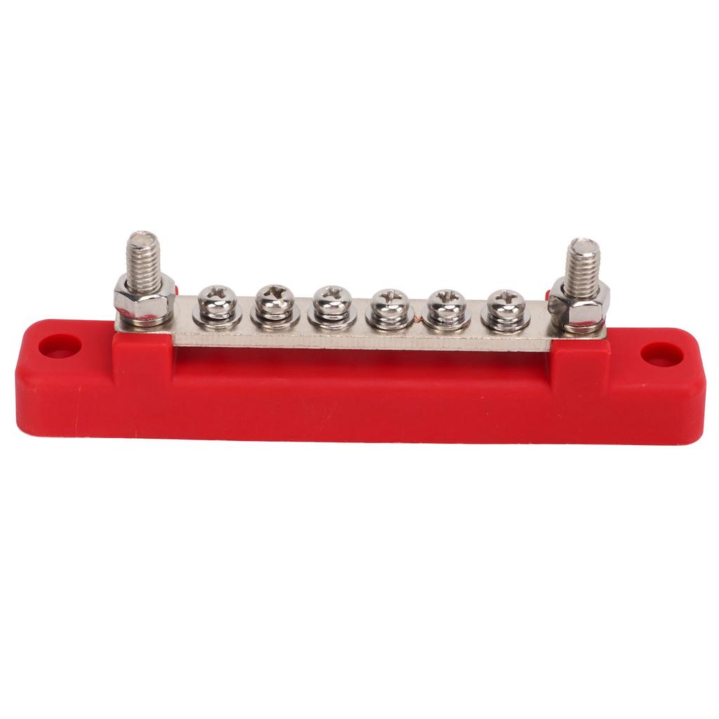48V 150A 6 Terminal Bus Bar Power Distribution Block with Cover M6 Studs M4 Screws for Car RV Marine Boat