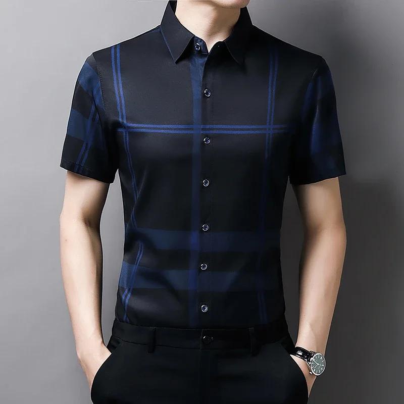 Мужская рубашка с коротким рукавом в стиле business casual. Новая. Не требует глажки. Устойчива к складкам. Верх Easy Care. Удобный крой для офиса и работы.