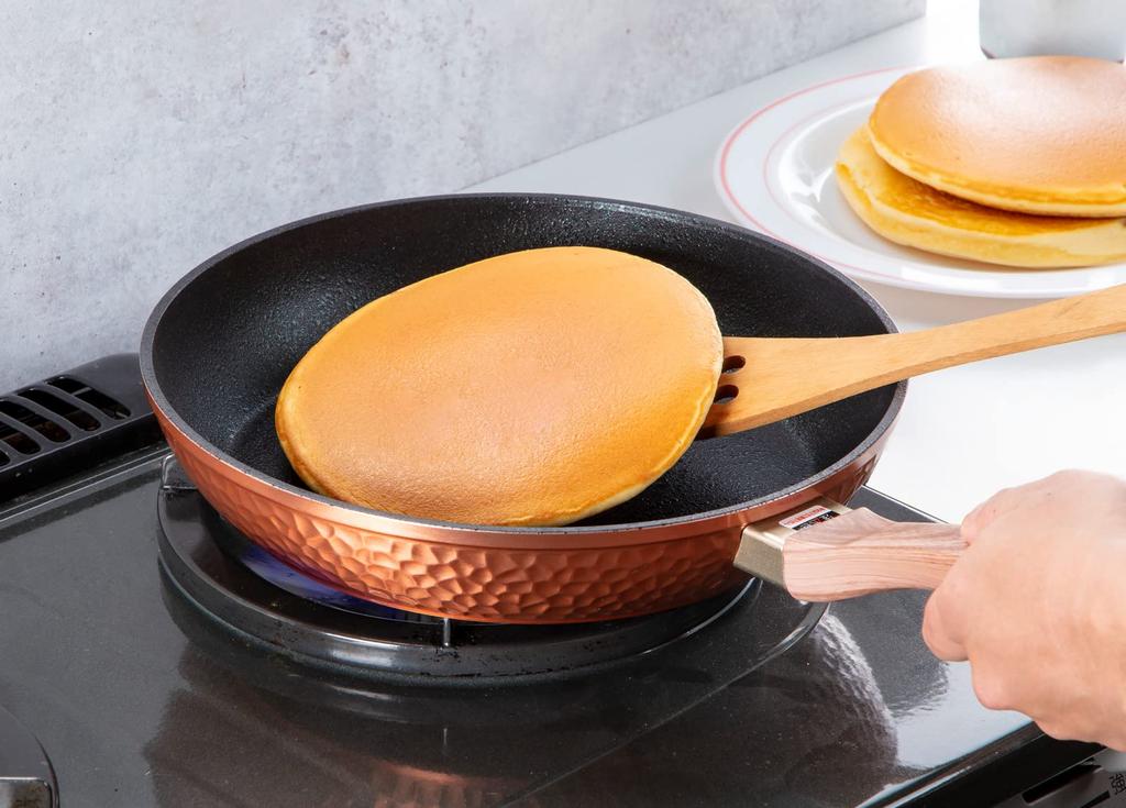 Taniguchi Metal Hammered Forged Frying Gas Stove Thick PFOS PFOA Free Pan, 28cm, Only, Bottom, Non-Stick, &