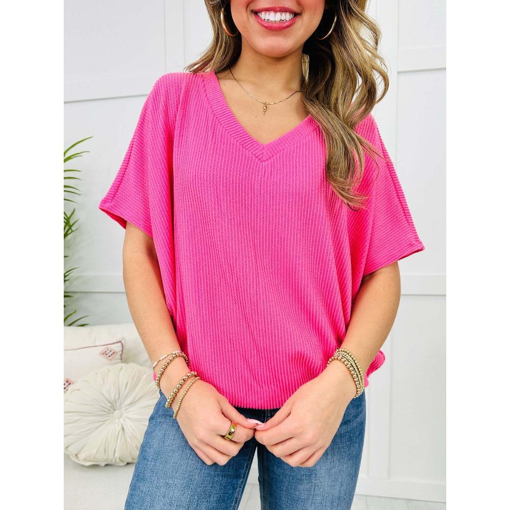 Women's V Neck Short Sleeve Oversized Ribbed T Shirt Casual Commuter Basic Top