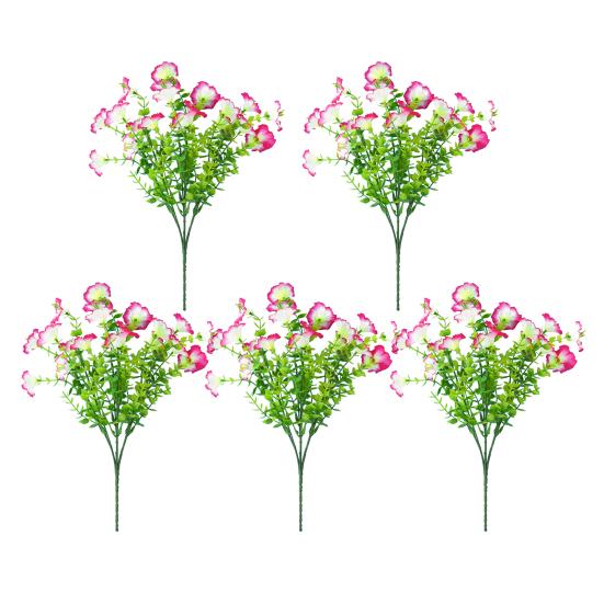 Букет искусственных цветов петунии, искусственные цветы для улицы, реалистичные, устойчивые к ультрафиолетовому излучению, искусственные цветы для крыльца, патио, подвесной корзины