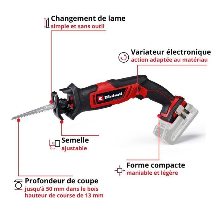Einhell Scie Sabre Sans Fil TE-AP 18/13 Li Solo PXC (18V, Avec Lame) Livré Sans Batterie Ni Chargeur