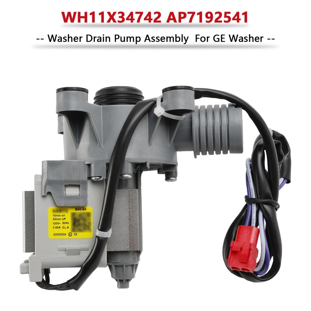 WH11X34742 AP7192541 Washer Drain Pump Assembly for GE Washing Machine
