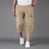Мужские брюки длиной до икр, свободные брюки-карго с затягивающимся шнурком, летние повседневные спортивные брюки с несколькими карманами на молнии для повседневной носки, для спорта и улицы