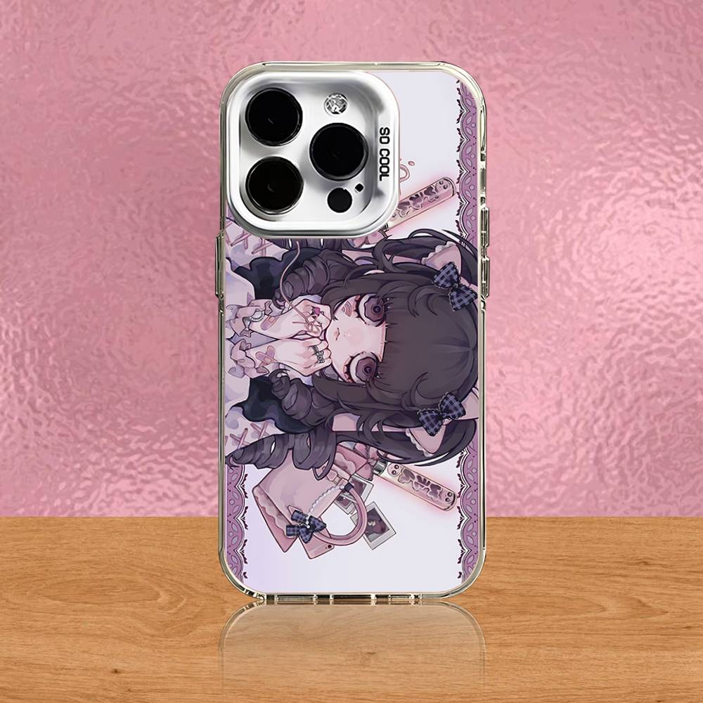 Милый Чехол для Телефона в Стиле Jirai Kei Для iPhone 16,15,14,13,12,11,Pro,Max,Plus,Mini,SE Черный Белый Матовый Ударопрочный Чехол