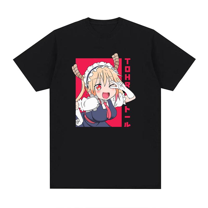 Anime Miss Kobayashis Dragon Maid Tshirt Kawaii Unisexga Print Tee Unisex Oversized Shortsleeve Crewneck Harajuku Streetwear Tops
